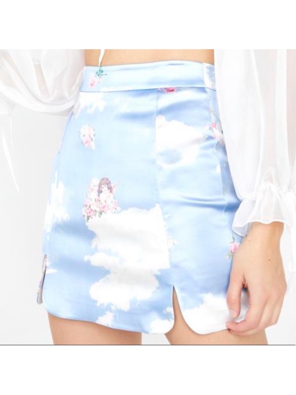 Sugar Thrillz Pastel Sky & Cherub Mini Skirt